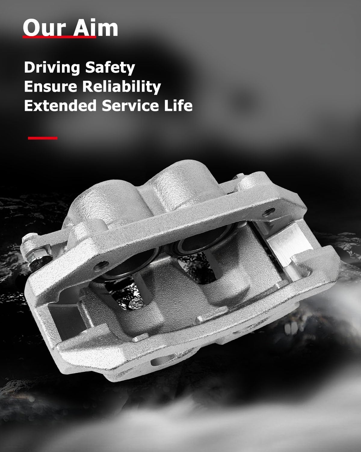 cciyu Front Left Brake Caliper Assembly w/Bracket 18B5009 2005 2006 2007 2008 For Dodge For Dakota,2006 2007 2008 For Dodge For Ram 1500,2006 2007 2008 2009 For Mitsubishi For Raider