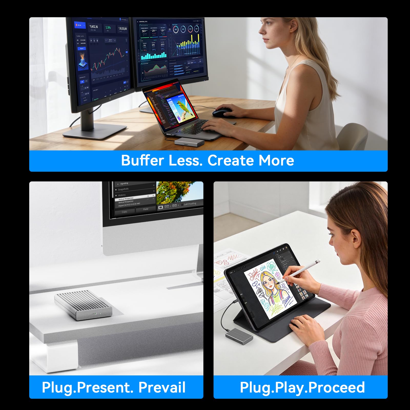 ANYOYO Obudowa dysku SSD M.2 NVMe 40 Gb/s z rozpraszaniem ciepła ze stopu aluminium, bez hałasu, zewnętrzna obudowa SSD kompatybilna z Thunderbolt 4/3/USB4, obsługa dysku SSD M/B+M, bez narzędzi
