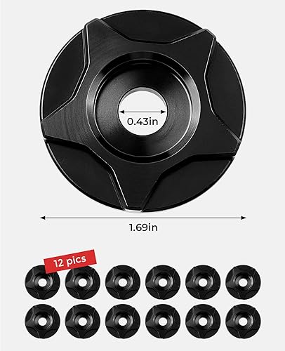 Miniatura 6 de KEMIMOTO Arandelas Verge de colores compatibles con motocicletas Grom 2022, 2023, 2024, juego completo de aluminio, 12 piezas (negro)