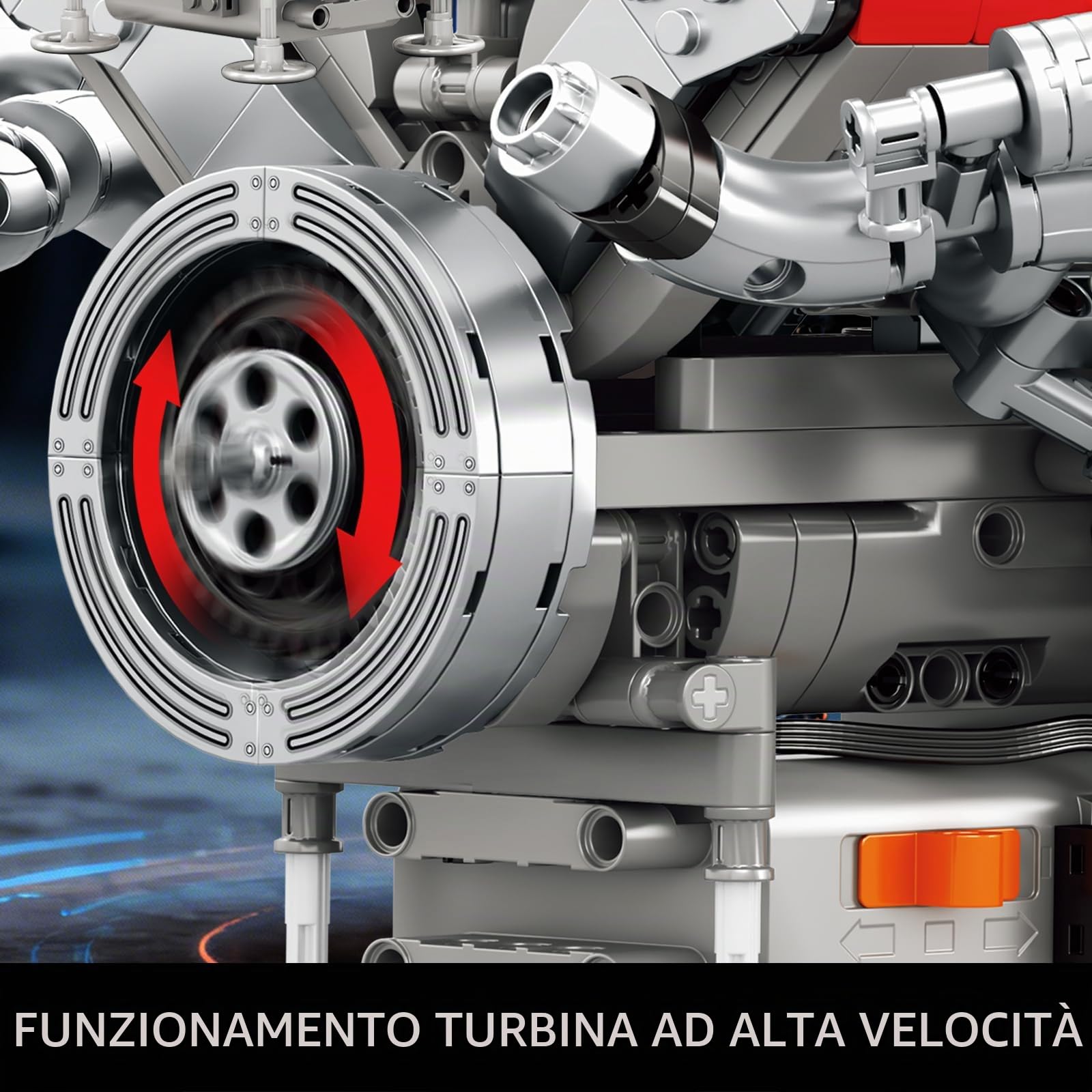 Reobrix Kit di modellini per motori V8 per adulti, 1101 pezzi, set di costruzione meccanica con movimento realistico del motore con motore, set di ingegneria per la costruzione di motori auto, regalo