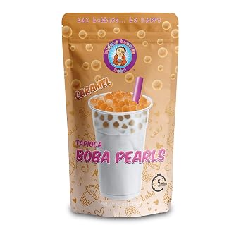 شاي بوبا الفاخر مع لآلئ التابيوكا الحقيقية جاهز في 3 دقائق من Buddha Bubbles Boba Caramel