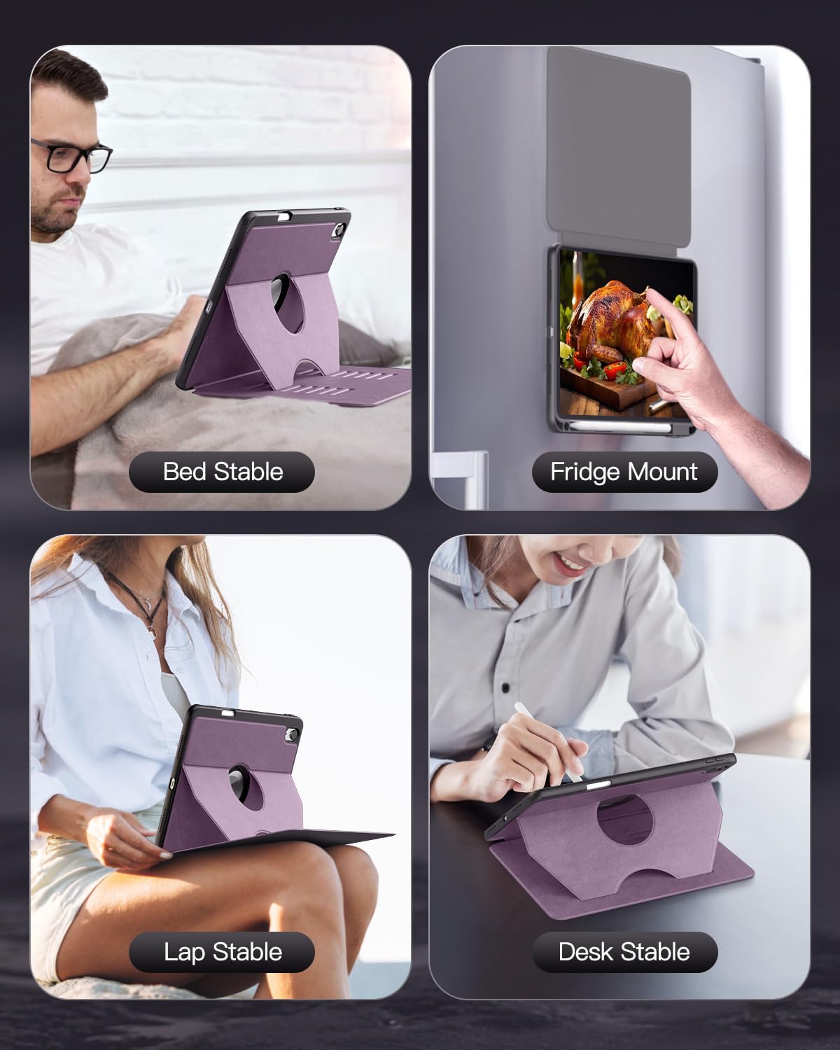 TiMOVO Case for iPad (A16) 11th Generation 11 Inch 2025, iPad 10th Generation Case 10.9 Inch 2022, Adjustable Multiple Viewing Angles Protective Cover with Pencil Holder, Auto Wake/Sleep, Purple - Image 7