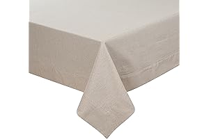 Bedding Craft Luxurious Linen Tablecloth for Rectangle Tables