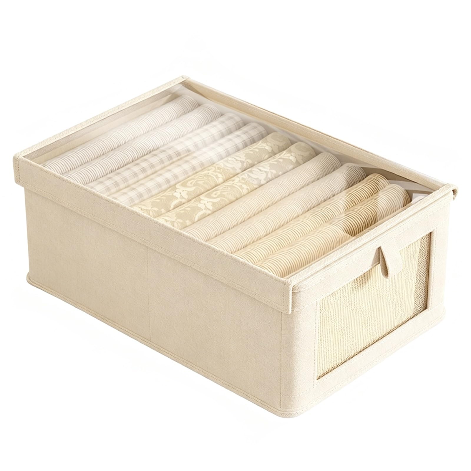 MPGRFJC Foldable Storage Basket,Clear Closet Storage Box