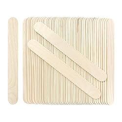 KTOJOY 200Pcs Jumbo Wooden Craft Sticks Wooden Popsicle Craft Sticks Stick 6” Long x 3/4”Wide
