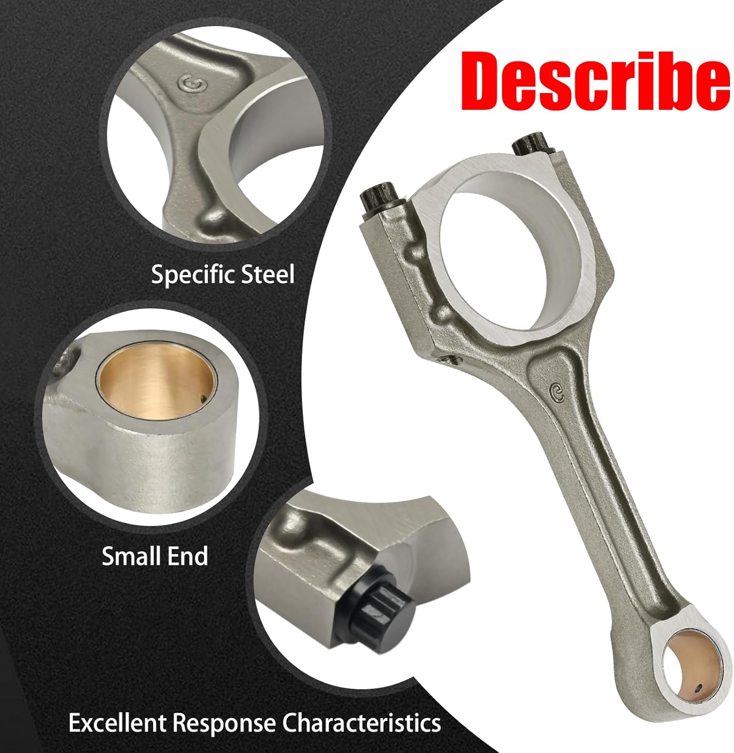 4Pcs 235102G500 Connecting Rod, Replacement for Kia Brazo Biela 2014-2019, Replacement for Hyundai Tucson Sonata Santa Optima 2.4L 2011-2019