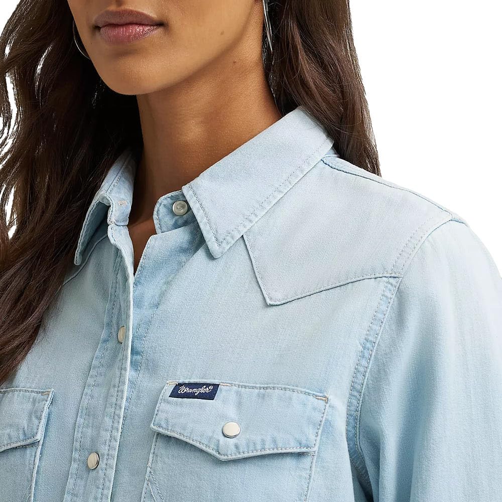 Wrangler Long Sleeve Western Snap Shirt Chemise Western à Manches Longues Femme (Lot de 1)