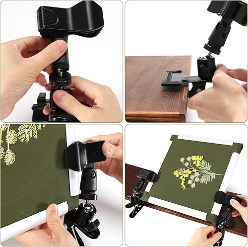 Miniatura 7 de Caydo 6 piezas de tela para bordar con marco de punto de cruz de 11 x 11 pulgadas para punto de cruz, acolchado de pintura de seda