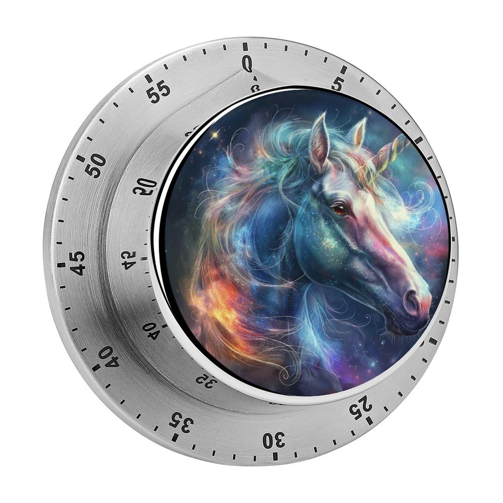 Unicorn Rainbow Kitchen Timer Magnetic Countdown Countup Timer for Cooking Baking 8x8cm