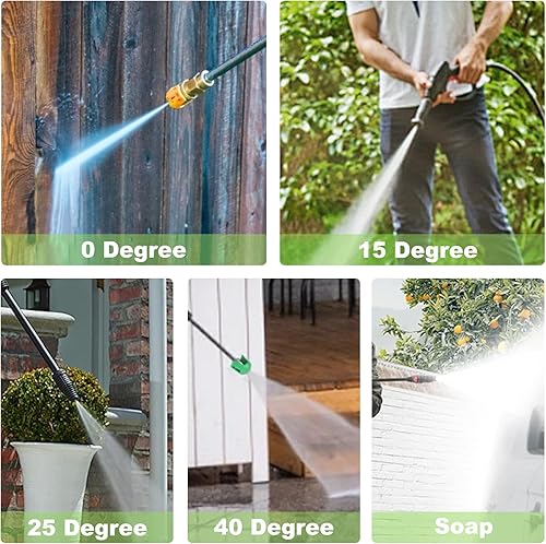 Miniatura 4 de Puntas de pulverización de conexión rápida para Sun Joe SPX3000-TPS, aptas para lavadoras a presión SPX serie 3000 y universales, juego de puntas de