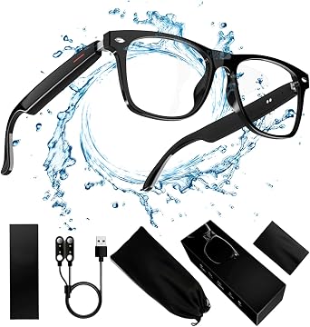 Smart Glasses Listenable Songs, Wireless Headphone Sunglasses,Shades for Women & Men, 3in1 Smart Sunglasses that Play Music Full Frame Clear Lens
