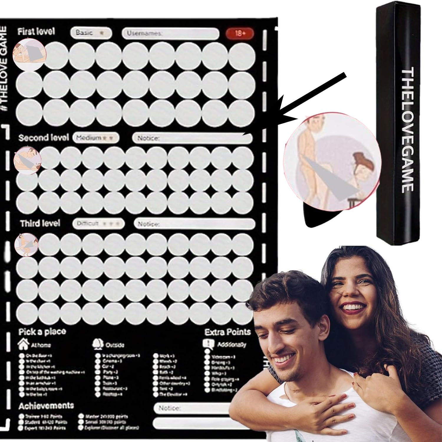 KZXCVS Poster Love Game à gratter - 104 idées de nuit de rendez-vous - Poster créatif à gratter pour couple, petit ami ou petite amie