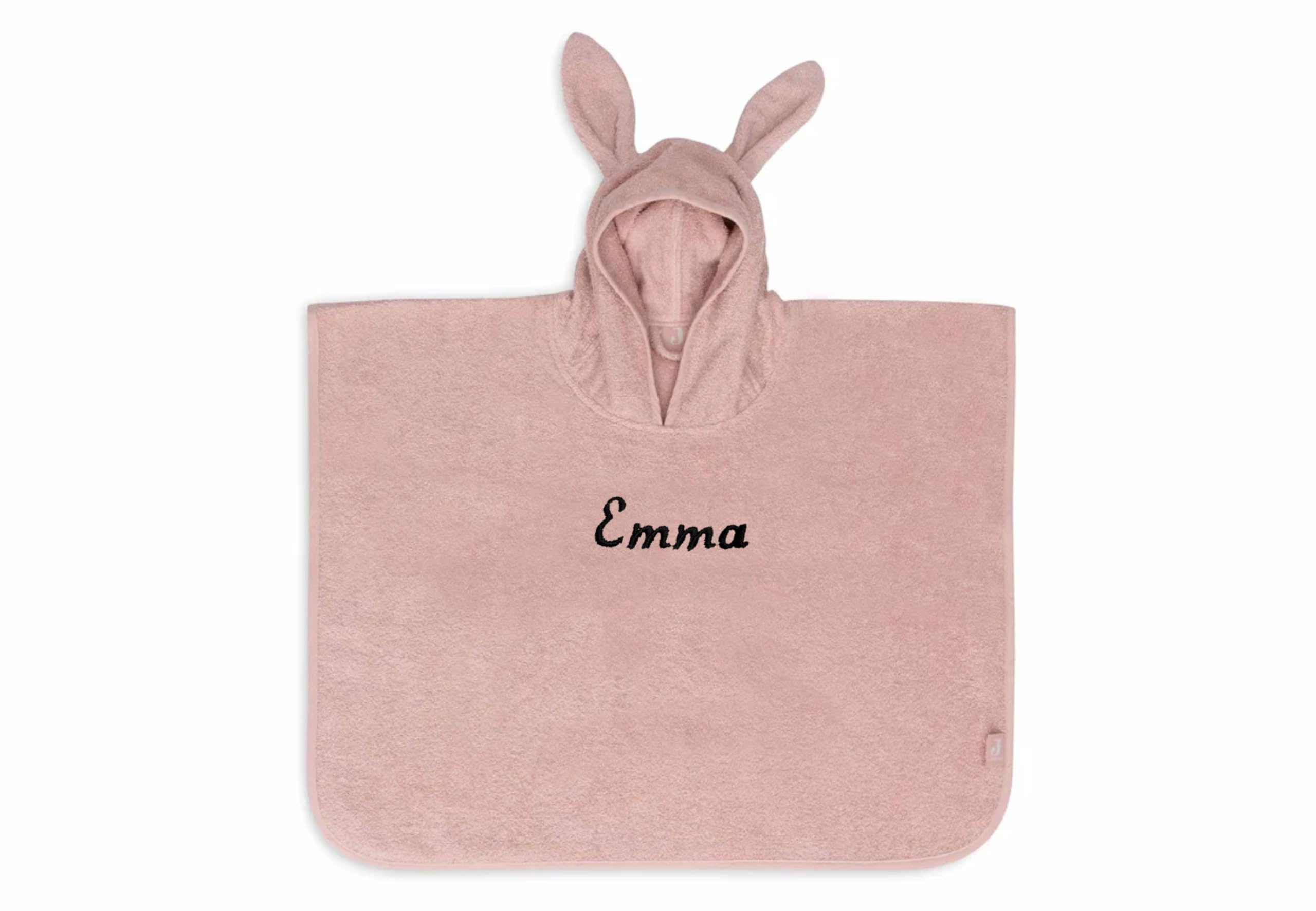 PONCHO ENFANT BRODÉ – DOUX & PERSONNALISABLE - Cadeau anniversaire enfant, sortie de bain bébé, serviette de bain personnalisé enfant. (Rose, Taille unique)