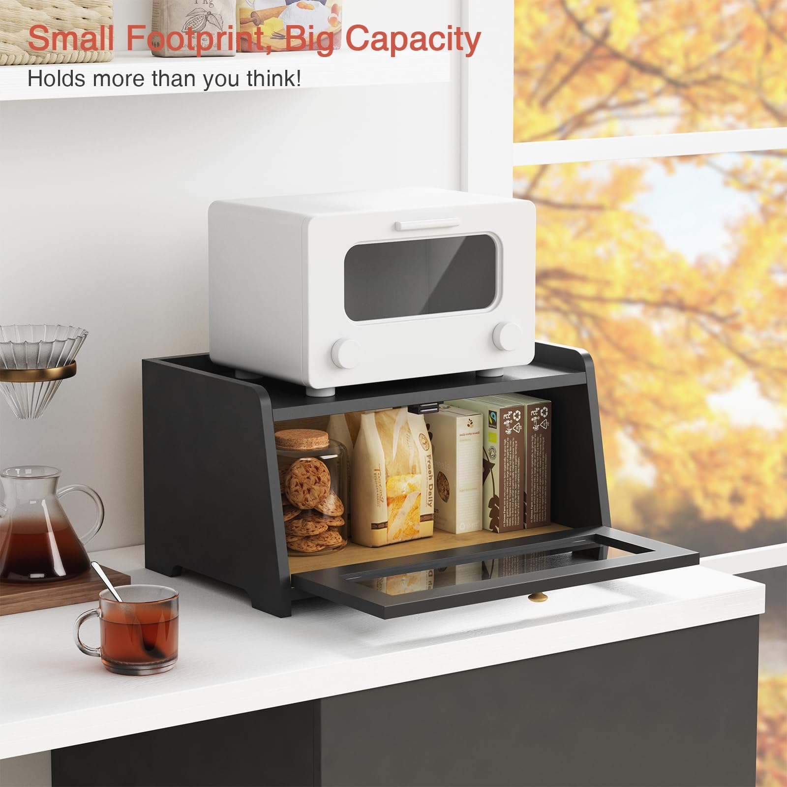 Small Bamboo Bread Box - Keep Bread Fresh! -3