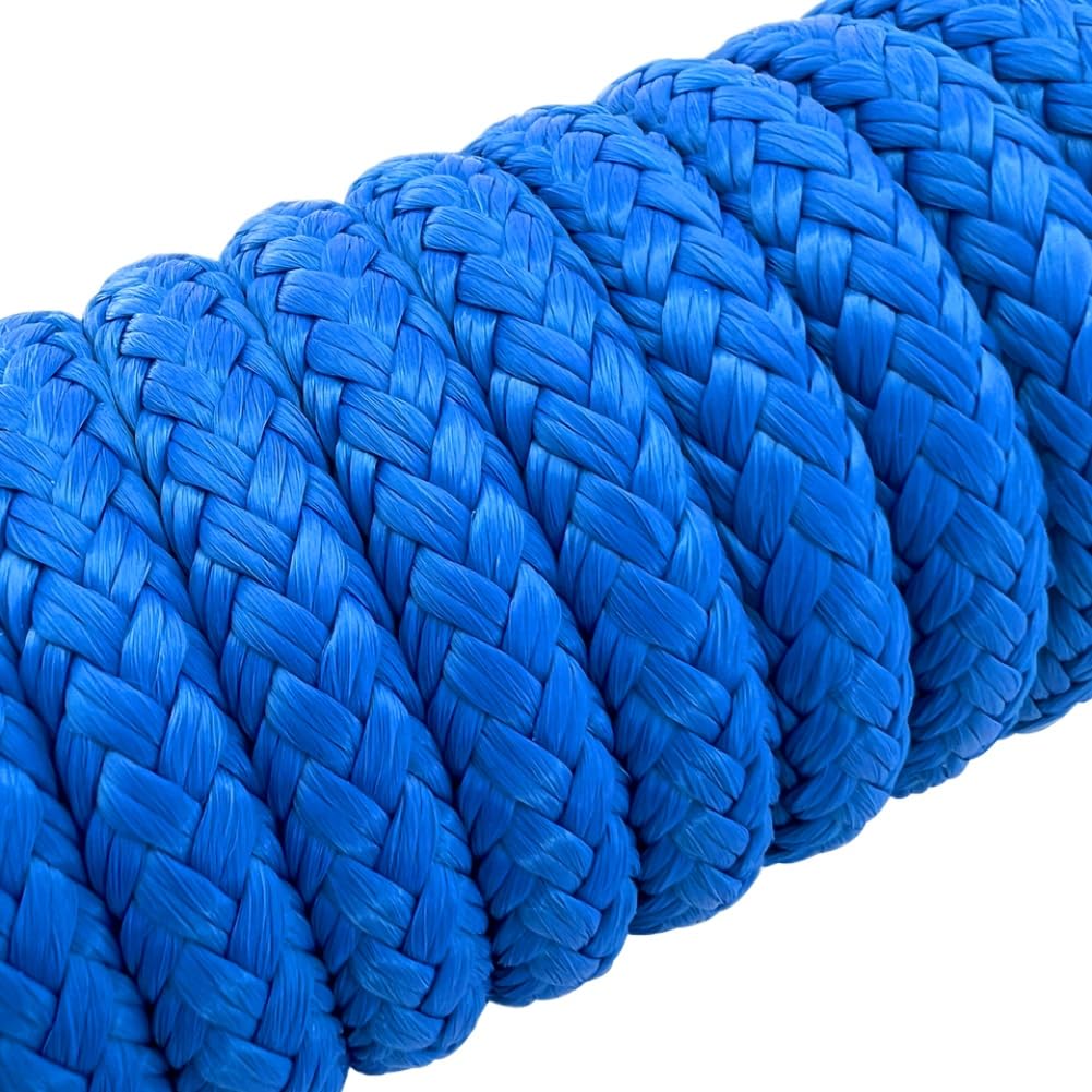 Corde D'amarrage Tressée Double 3/8 Pouces Compatible avec Systèmes D'amarrage Marin 15 Pieds Et 25 Pieds