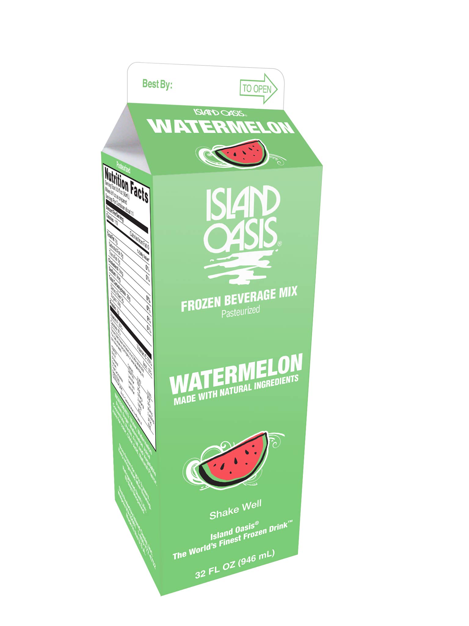 Island Oasis Watermelon Frozen Beverage Mix, 32 Fluid Ounce - 12 per case.
