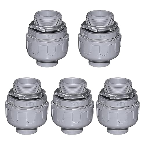 Conector de conducto eléctrico no metálico de 1 pulgada, listado UL, (5 unidades) (1 pulgada-180d)