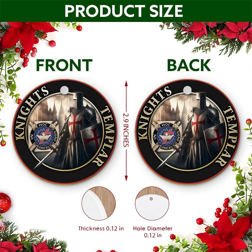Velyra Christmas Ornament 2025 – Knights Templar Ornament – Christian Faith Christmas Decoration, Historical Warrior Keepsake Gift for Collectors & History Lovers - Image 2