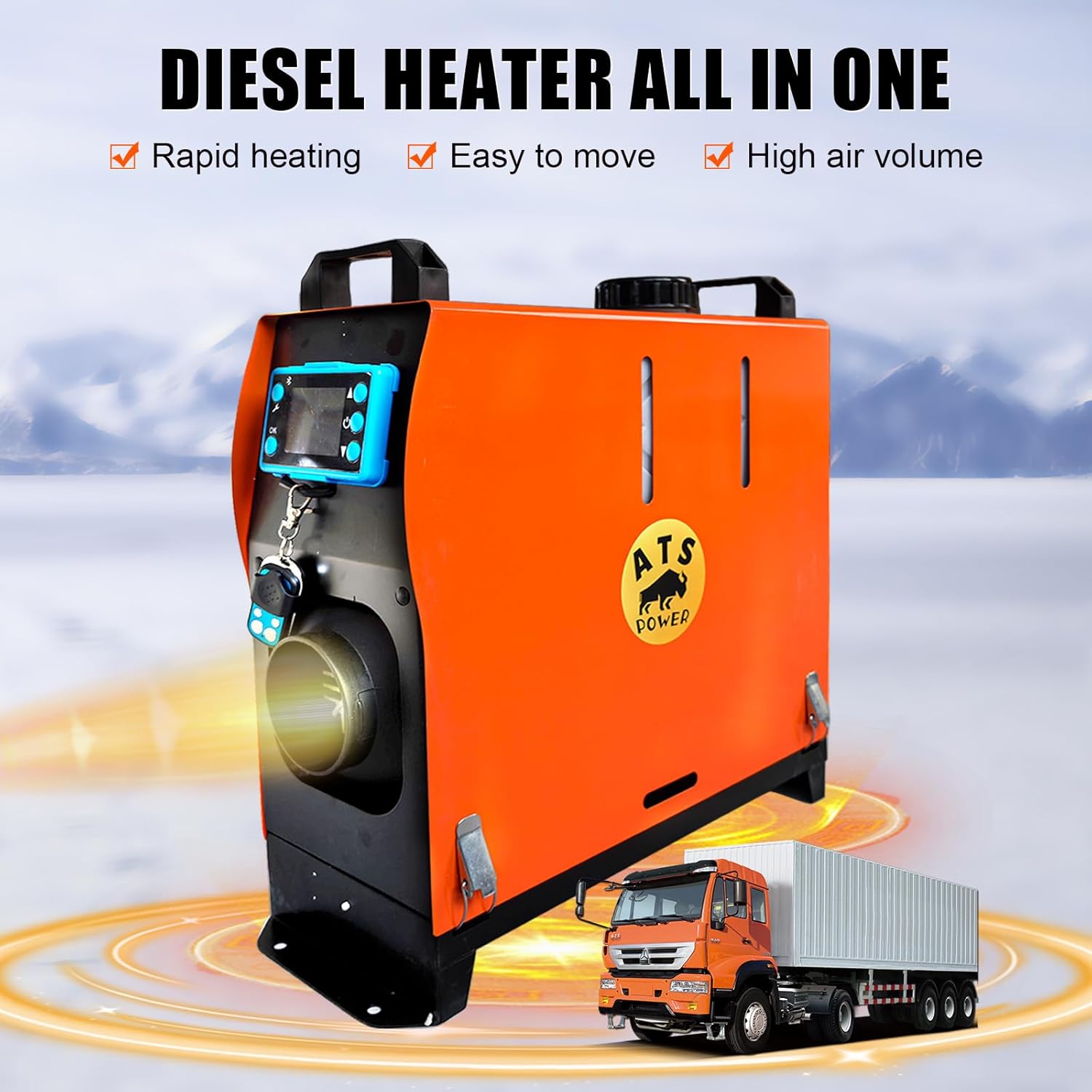 5KW Diesel Air Heater - 12V-24V Portable Diesel Heater with 0.25-0.5L/H Fuel Consumption, -35°C to 30°C Working Temp for RV, Truck, Boat, Camping