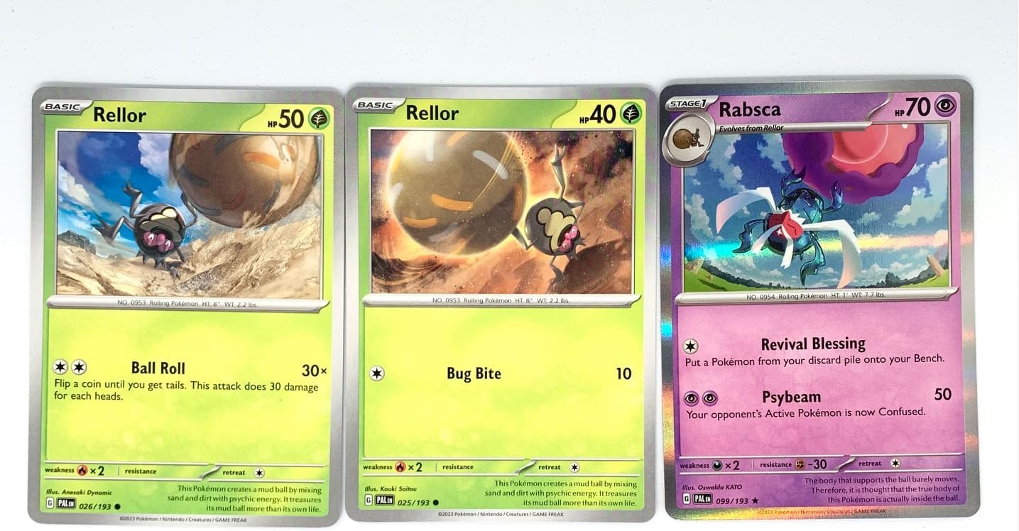 Rabsca 099/193 - Paldea Evolved - Pokemon Evolution Set - 3 Card Lot - Scarlet & Violet