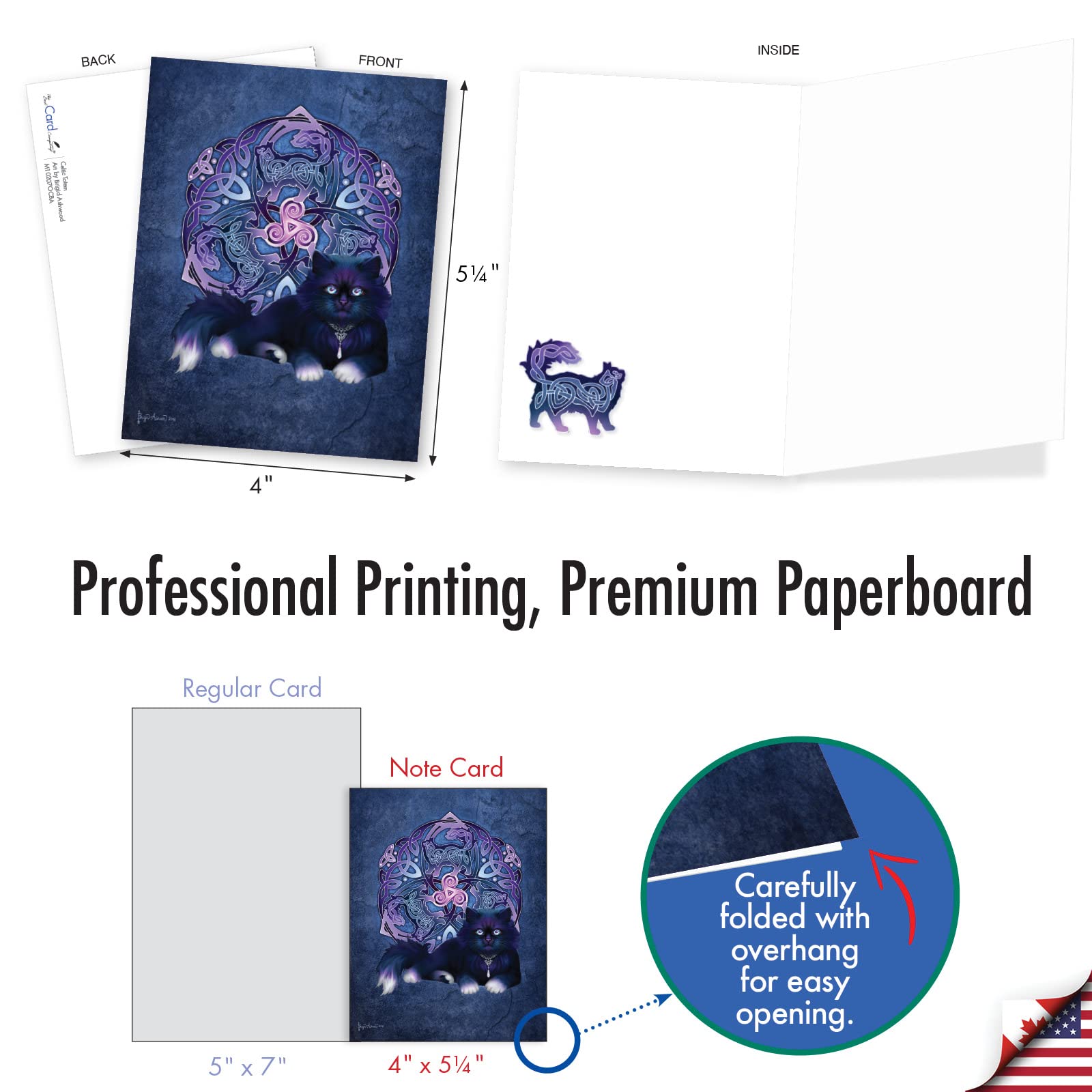 The Best Card Company - Juego de 20 tarjetas de notas en blanco surtidas de 4 x 5.12 pulgadas con sobres (10 diseños, 2 de cada uno) tótem celta AM10207OCB-B2x10