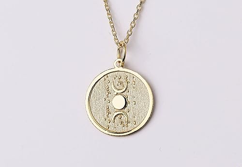 Miniatura 3 de Sun and Moon Necklace, Sun and Triple Moon Necklace, Sun and Moon Pendant, Esoteric Symbol Necklace, Goddess Necklace, Best Friend Gift Necklace
