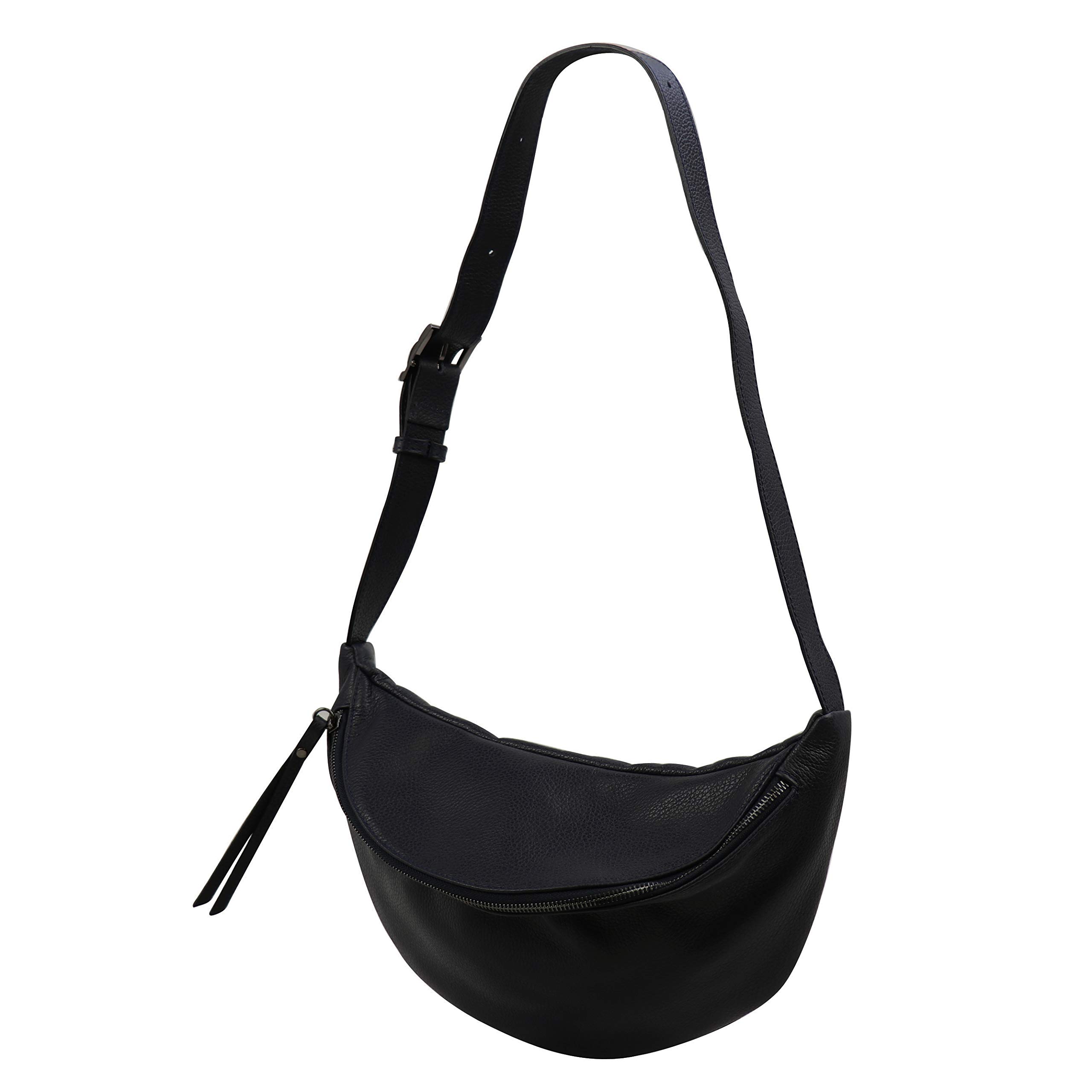 SH Leder echt Leder Damen Unisex Brusttasche für Festival Reise mittelgross Hüfttasche Crossbody Bag Frauen Ledertasche 37x21cm Fania G697