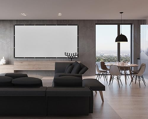 Miniatura 7 de Pantalla de proyector de 120 pulgadas, 16:9, plegable, antiarrugas, portátil, para cine en casa, soporte para interiores y exteriores, proyección de