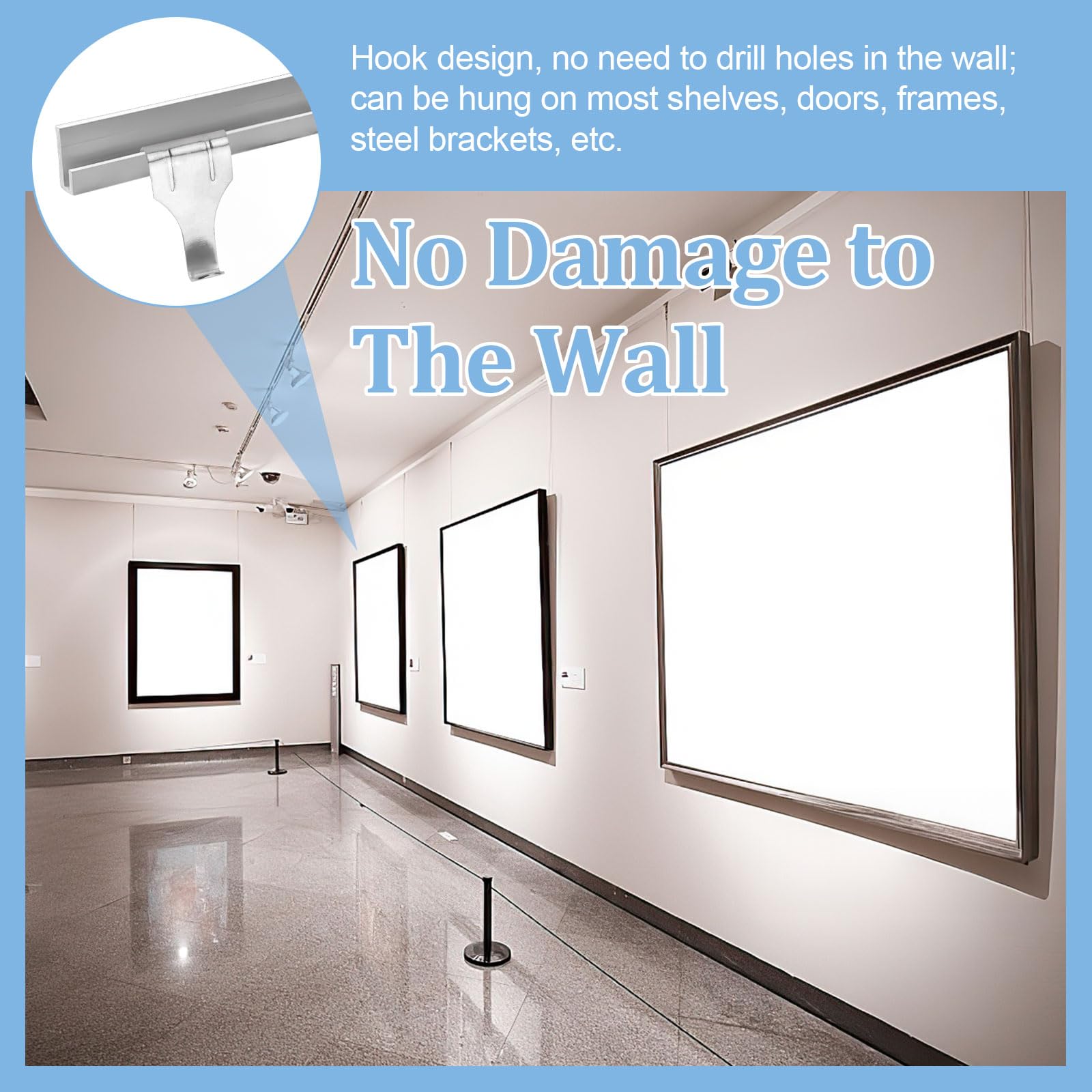 Picture Rail Hooks, 10PCS Picture Rail Hangers - Image 4