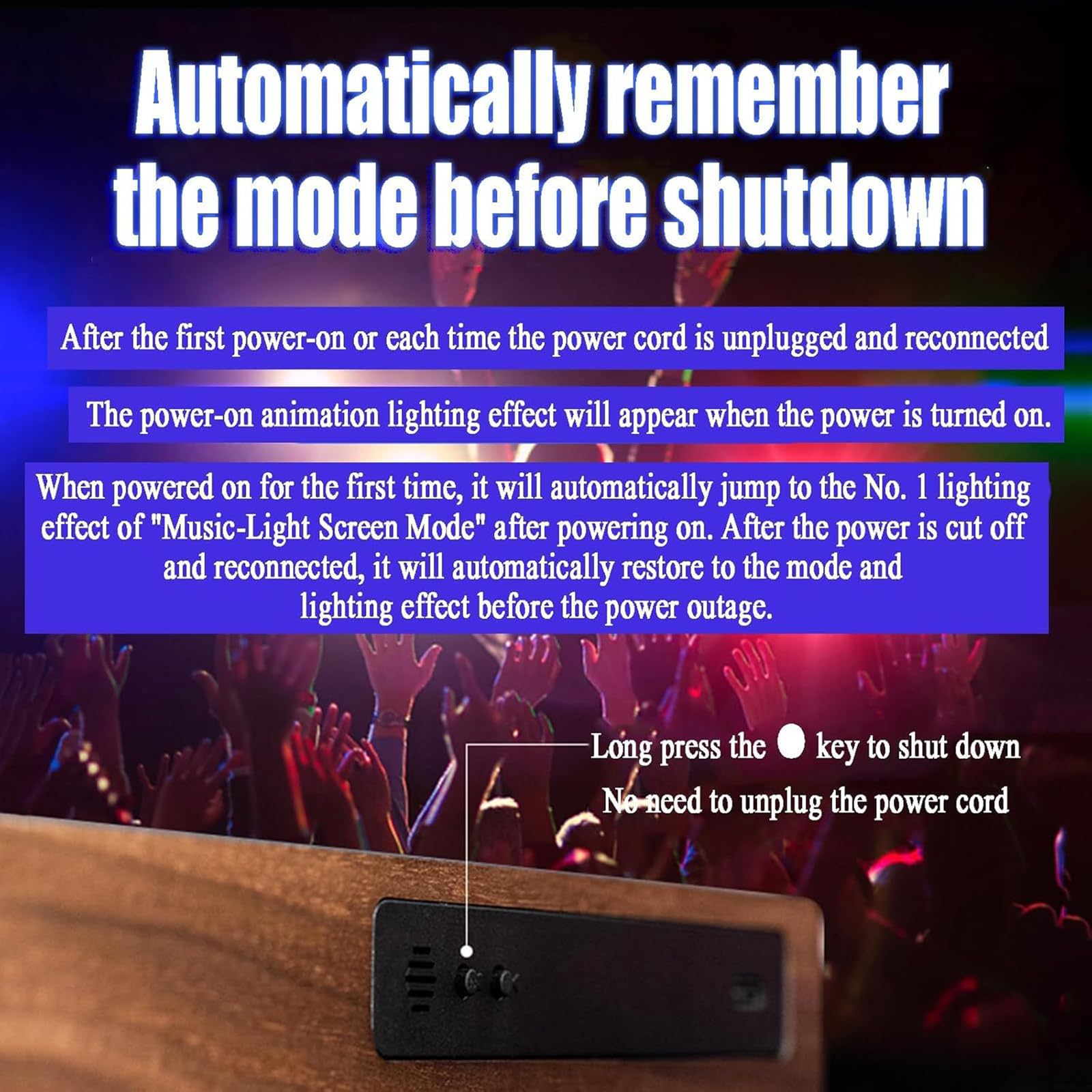 RGB Pickup Music Rhythm Lights, wyświetlacz spektrum muzyki LED synchronizacja muzyki RGB światło z 3 rodzajami dynamicznych świateł i wbudowanym mikrofonem, funkcja pamięci wyłączania