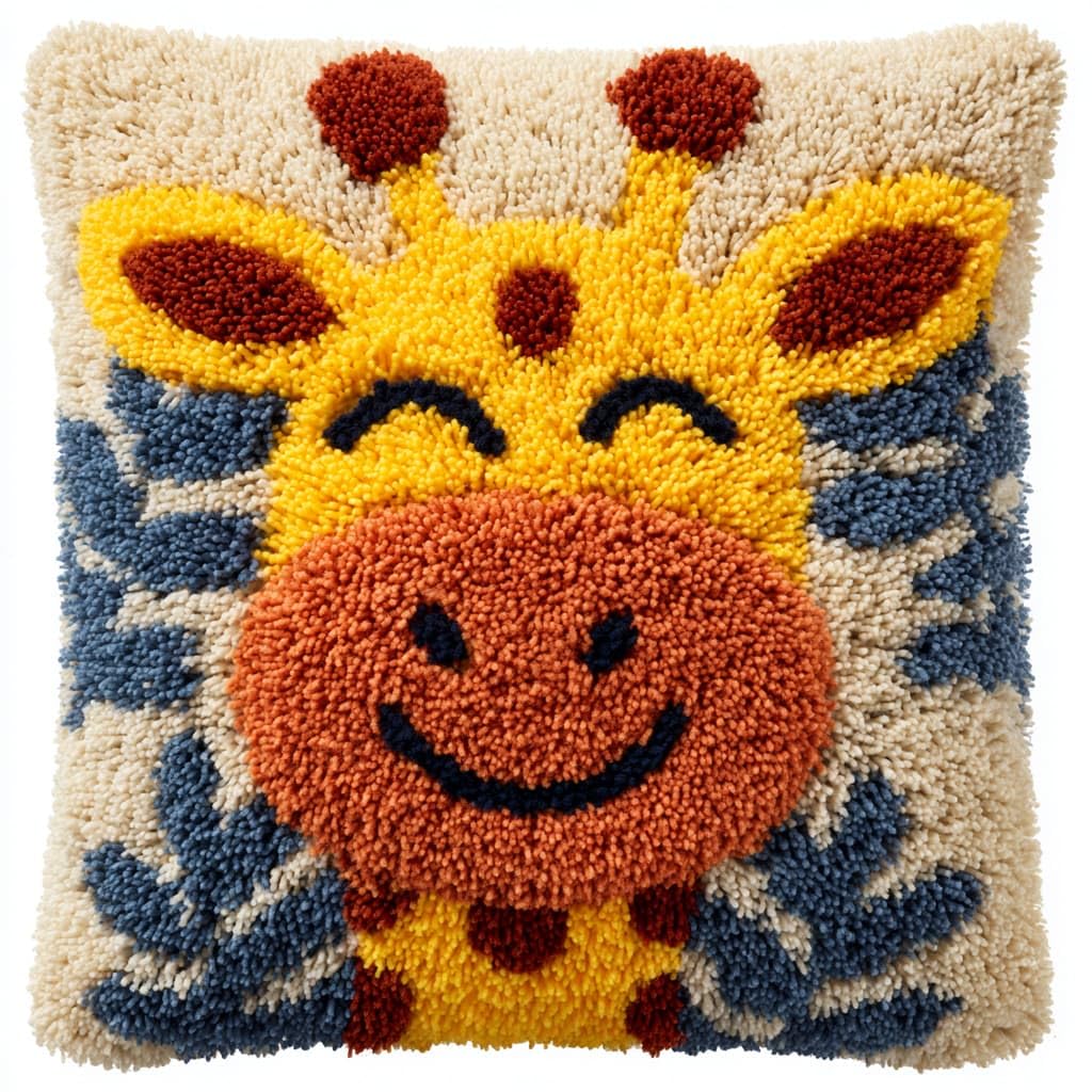 WallustrioaW Latch Hook Cushion Kits,Animal Giraffe