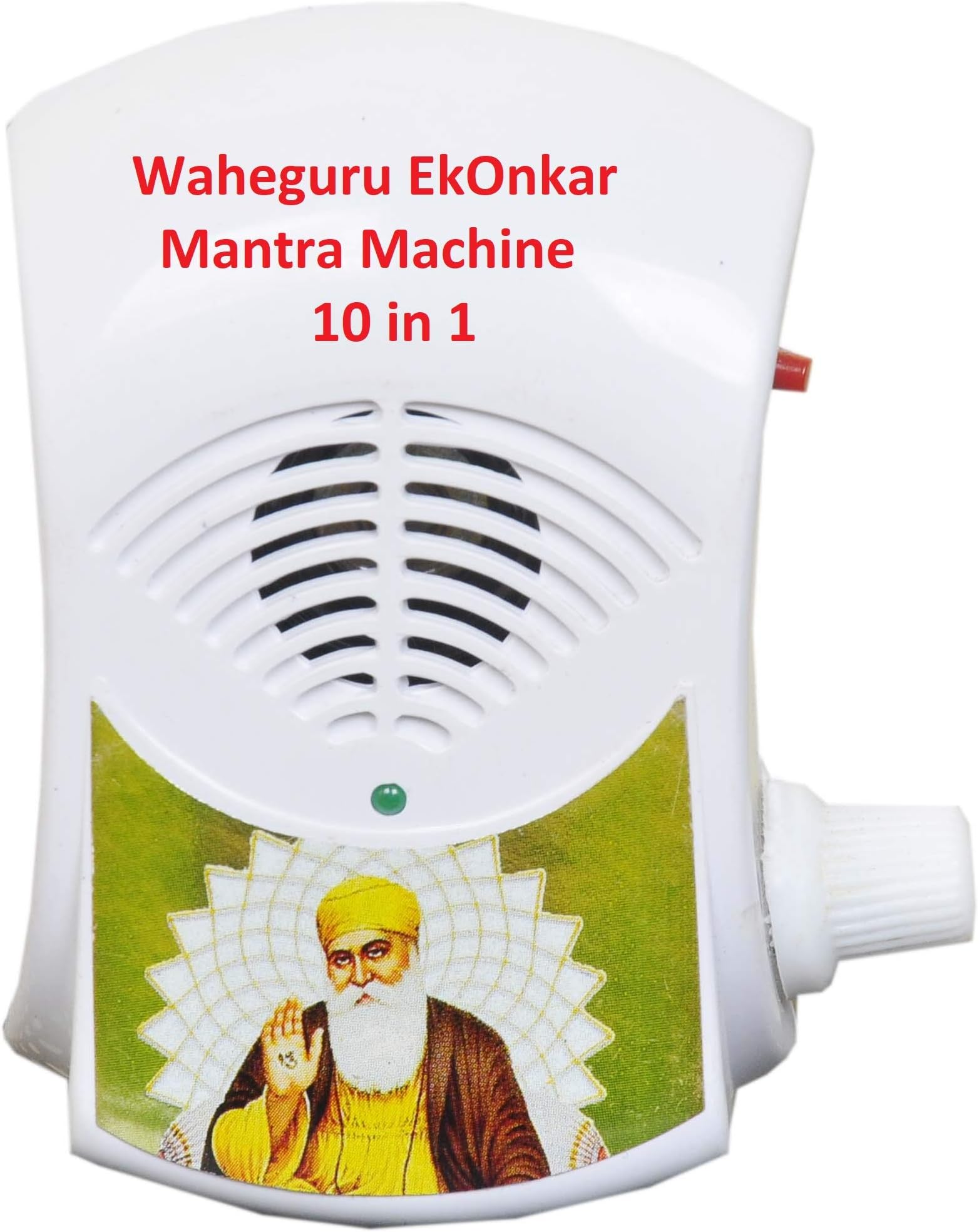 BISMAADH Sikh Religious 10 in 1 Mini Mool Mantra Chanting Plug N Play Machine Box (White, Ek onkar)