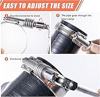 Vista 7 de 4 Pack Abrazadera de Manguera de Engranaje de Gusano de Servicio Pesado, Rango Ajustable 1 3/4"-2 5/8" (44-67mm) Abrazadera de Manguera de Engranaje