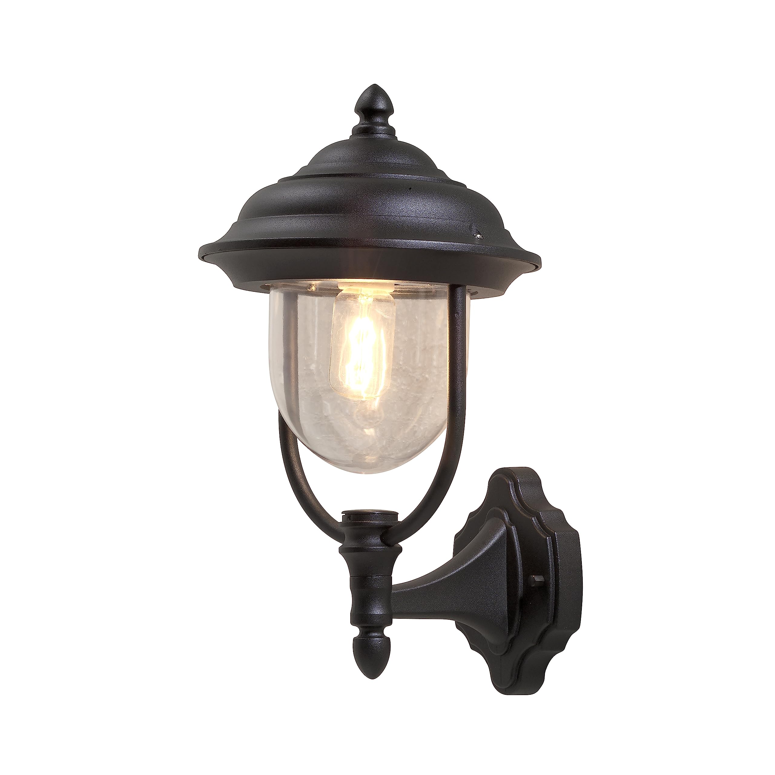 Konstsmide Parma Wandleuchte B: 24 cm T: 26 cm H: 43 cm, 1 x 75 W, IP43 lackiertes Aluminium, schwarz 7223-750