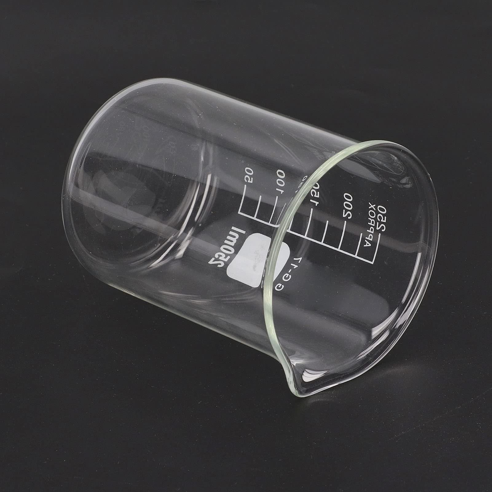 10 Stück Glas Messbecher Set, 250ml Boro Silikat Lab Messbecher Graduierten Labor Chemiebecher mit Auslass Wissenschaft Liche Glaswaren für Laboratorien Klassen Küche und Zuhause