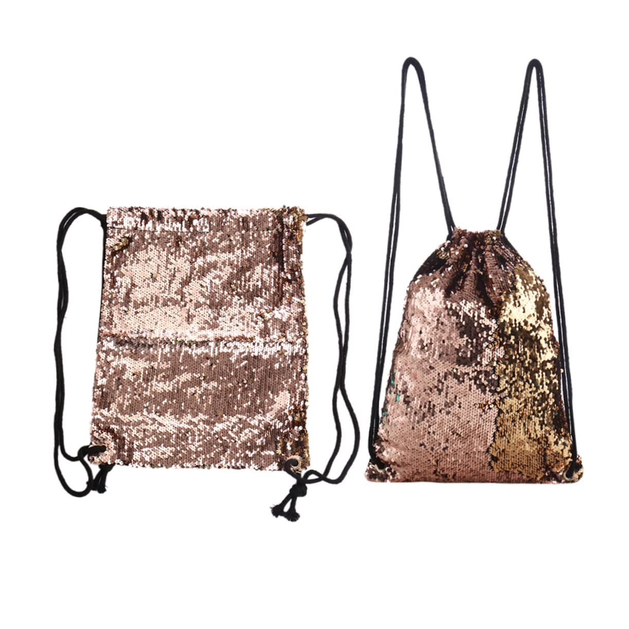 2 Piezas mochila de viaje bags shopping bag sports bag bolsa de deporte bolsa de playa aire bolso con cordón de lentejuelas mochila con brillo bolsa de baile