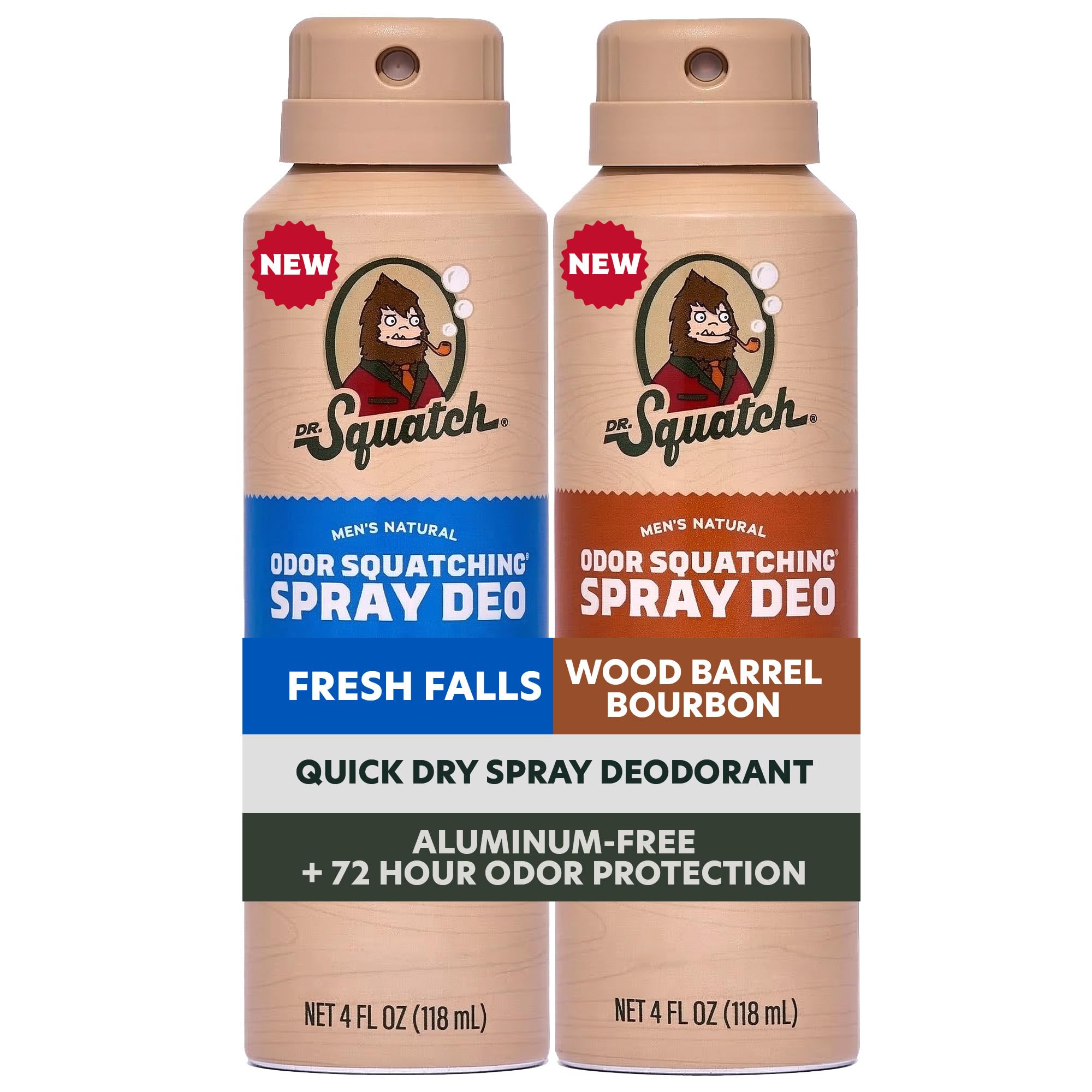 Dr Squatch Spray Natural Mens Deodorant Quick Dry Deodorant Men Aluminum Free Dermatologist-Tested Created for all Skin Types