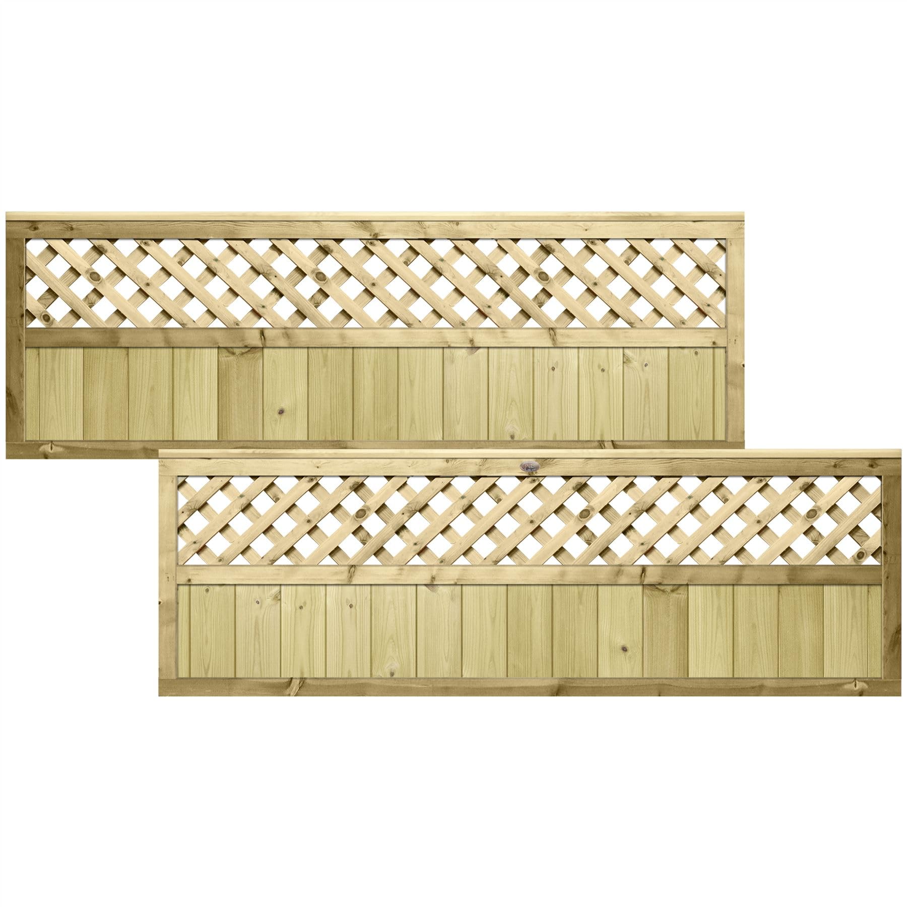 Premier Garden Supplies Pressure Treated (Tanalised) Decorative Urban Wooden Fence Panel, 6Ft X 2Ft Heavy Duty Treated Timber | Contemporary-Style Fencing With Diamond Insert, Ideal For Any Garden Perimeter (Wide: 182Cm X High: 60Cm)