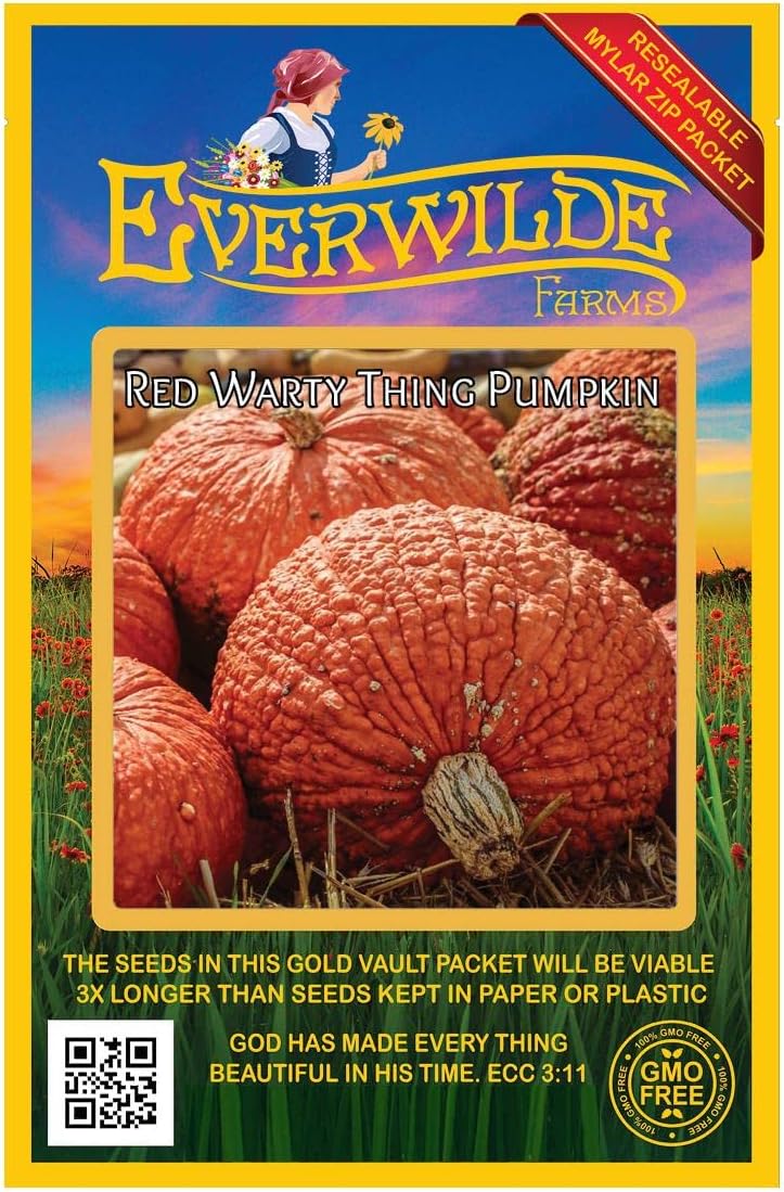 Everwilde Farms - 1 Lb Red Warty Thing Pumpkin Seeds - Gold Vault