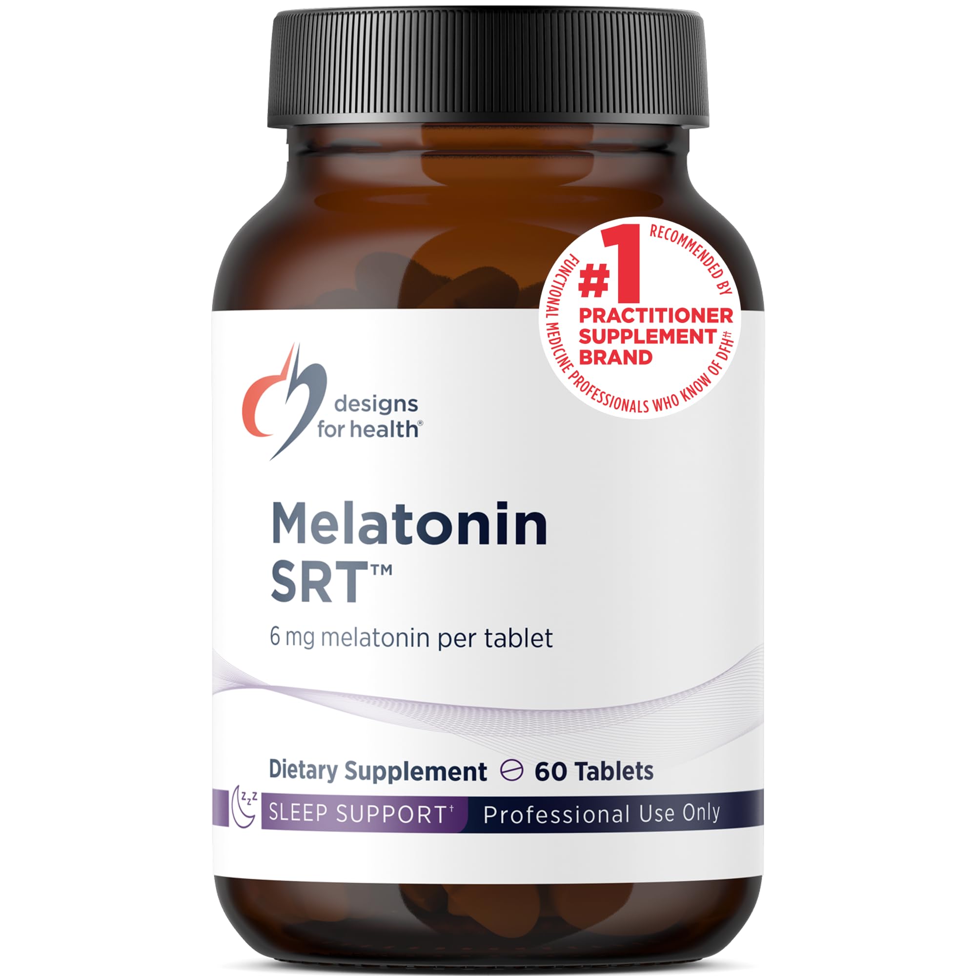 Designs for Health Time Release Melatonin SRT - Melatonin Supplement for Sleep - Sleep Supplement for Adults, 6mg Per Tablet - Vegan + Non-GMO (60 Tablets)