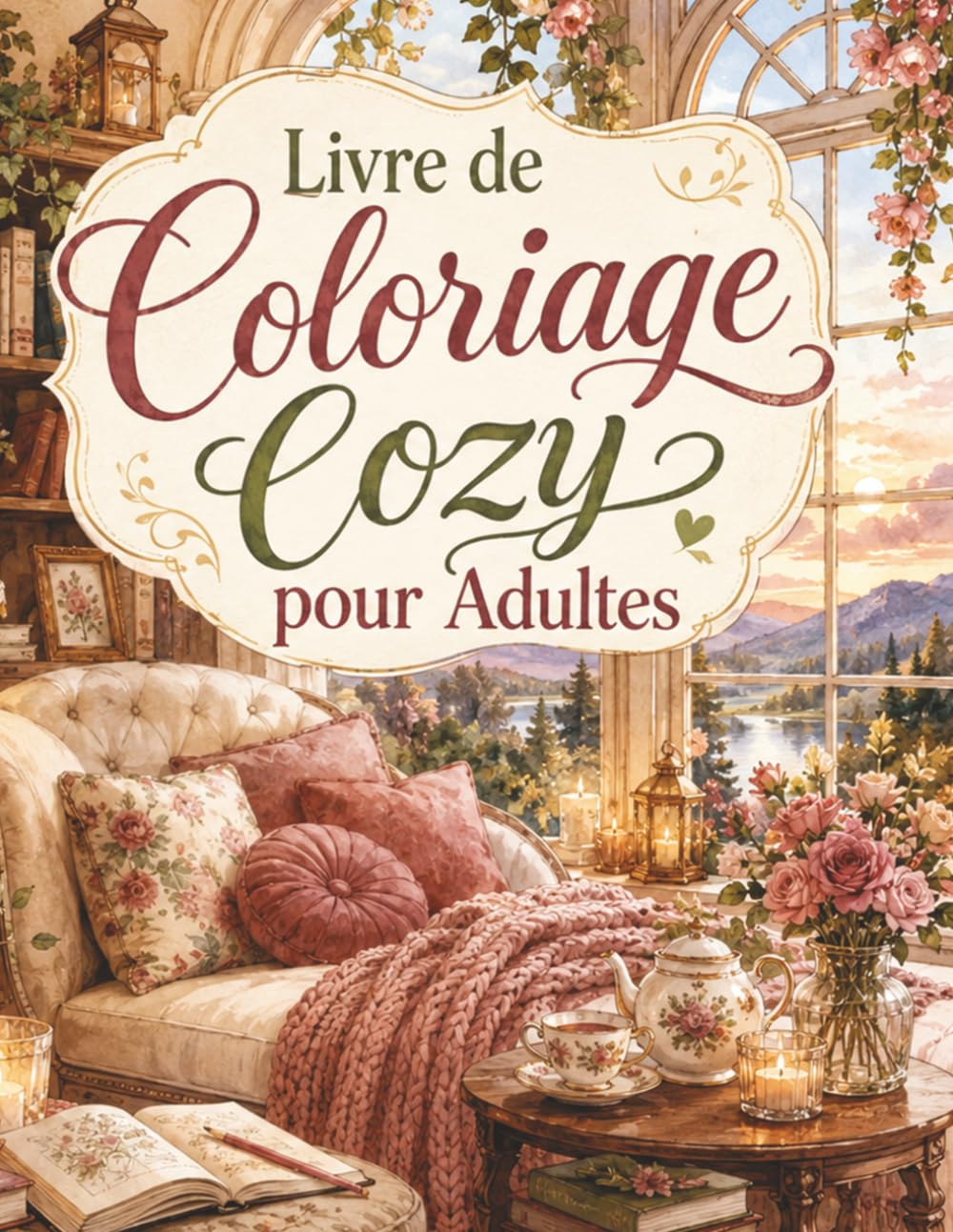 Livre de Coloriage Cozy pour Adultes: Coloriage relaxant pour adultes avec scènes de maison cosy, décoration intérieure, plantes, bougies et espaces de détente