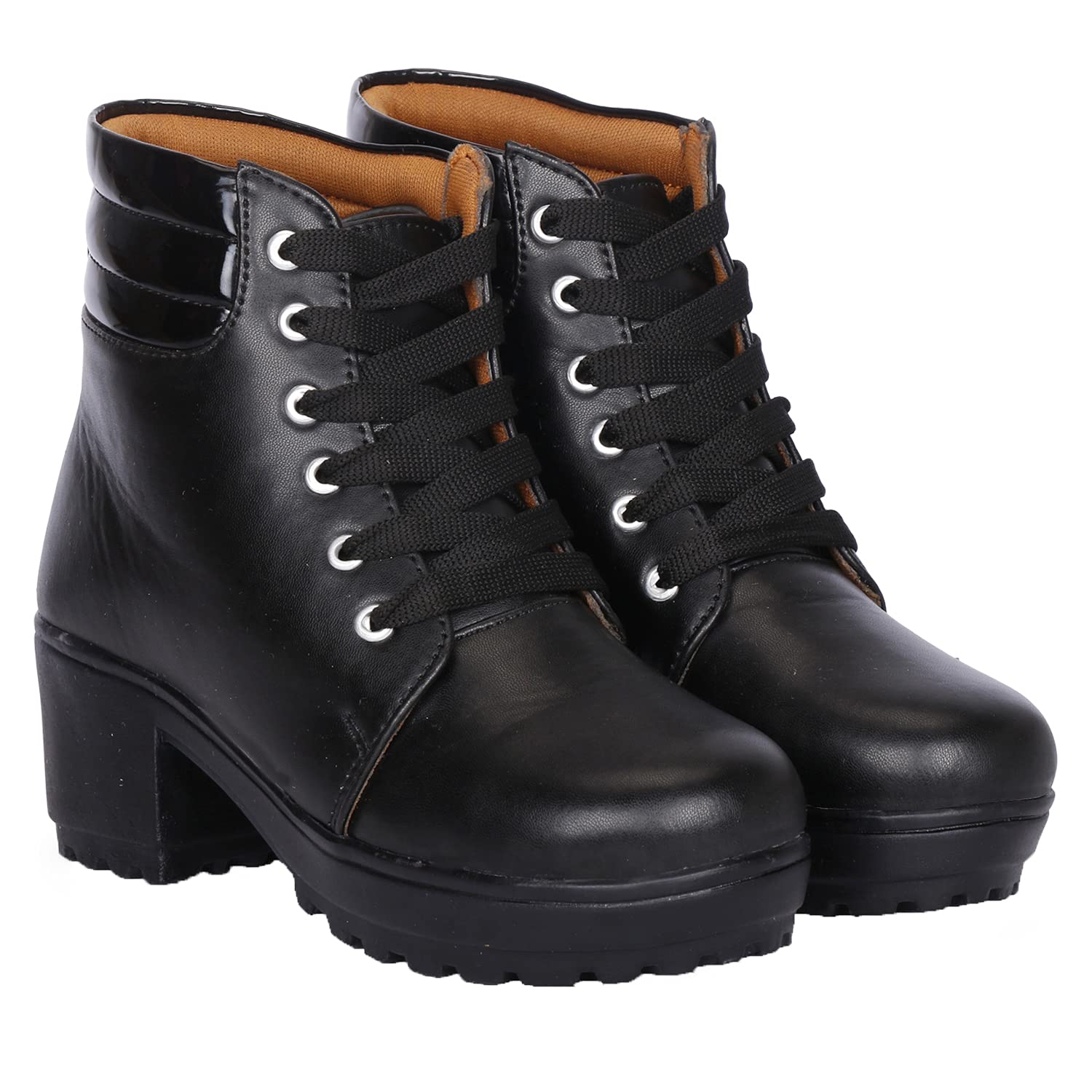 LOVEHUSH Comfortable & Stylish Casual High Heel Winter Boots For Women Ankle Length 505-BLACK-40 (B09FFMBZDW) Amazon Price History, Amazon Price Tracker