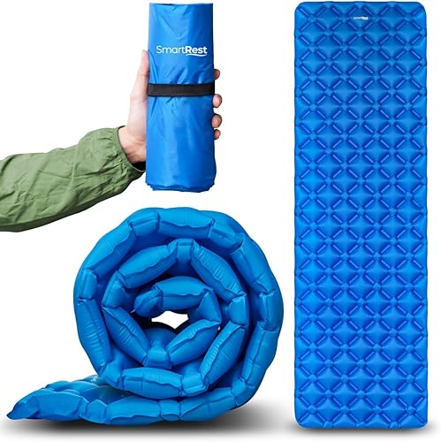 SmartRest Almohadilla de dormir para campamento colchón inflable ultraligero para mochileros senderismo artículos esenciales y accesorios de equipo