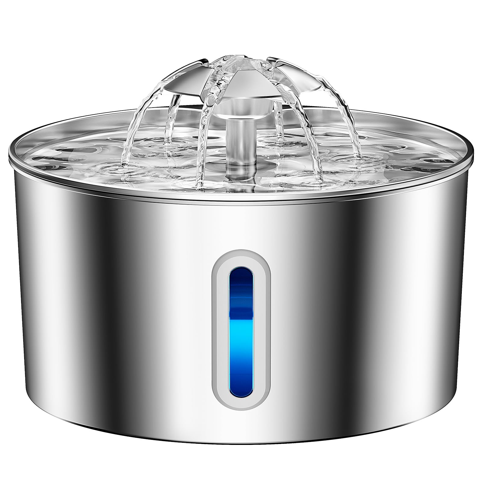 BalimoPet Cat Water Fountain for Drinking - 3.2L Cat Fountain Stainless Steel Flower Style, Silent Automatic Wired Pet Water Fountain Triple-Filter Water Fountain Cat Bowl