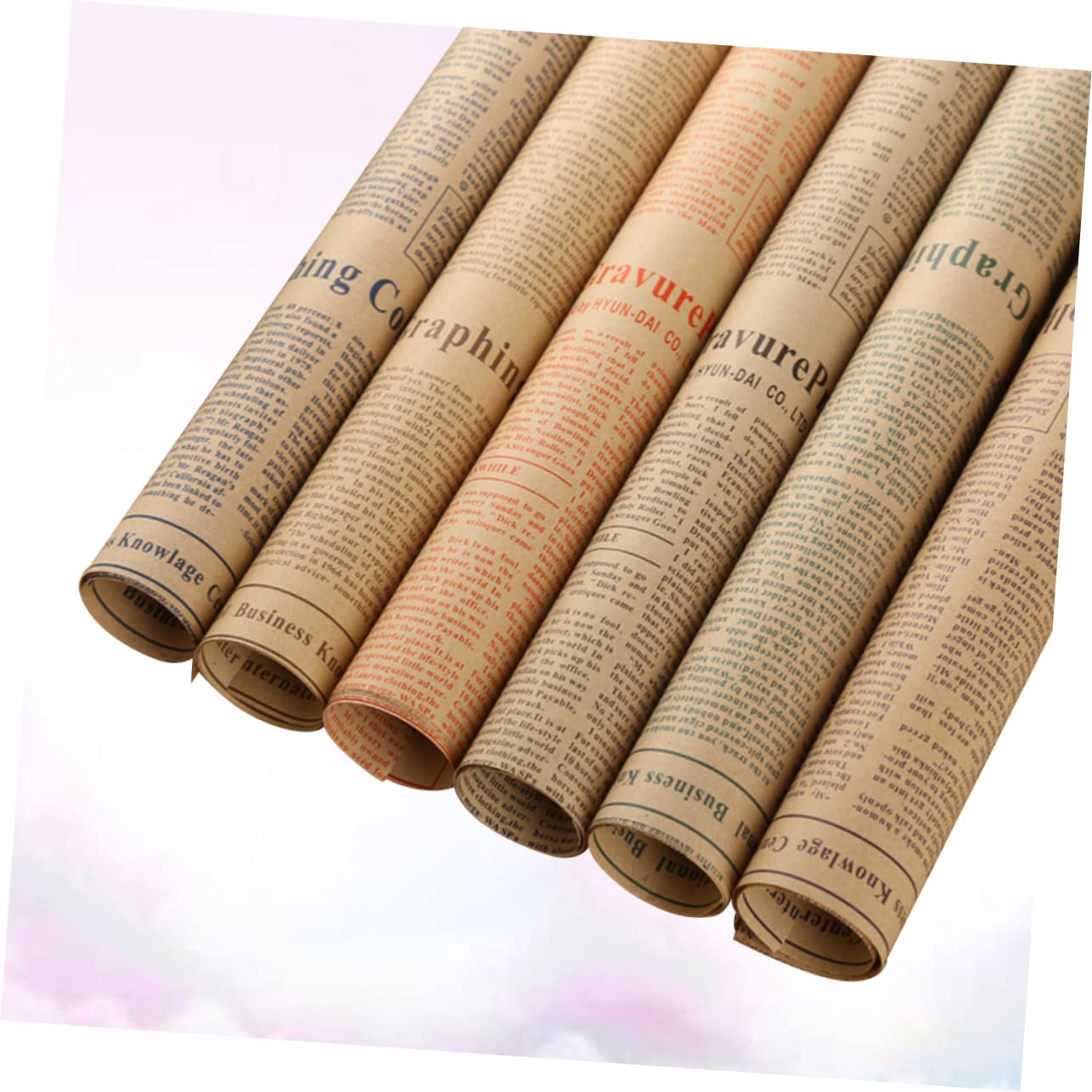 GLEAVI 50blätter Kraftpapier Geschenkpapier Retro-papier für Blumensträuße und Diy-projekte Vintage-papierverpackungen Reißfestes Papier für Geburtstage Hochzeiten und Zufälliger Stil