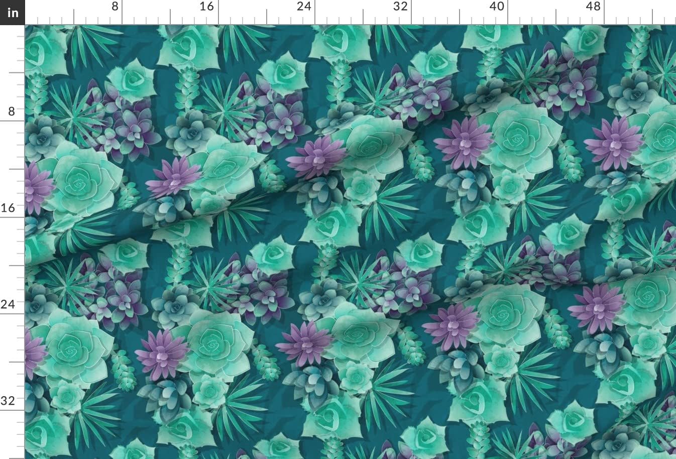 Spoonflower Fabric - Succulent Love Scale Green Purple Succulents Cactus Plant Natural Printed on Minky Fabric by The Yard - Sewing Baby Blankets Quilt Backing Plush