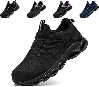 LARNMERN Steel Toe Shoes for Men Women Wide Lightweight Safety Sneakers Comfortable Safety Shoes Colorful Tennis Work Shoes