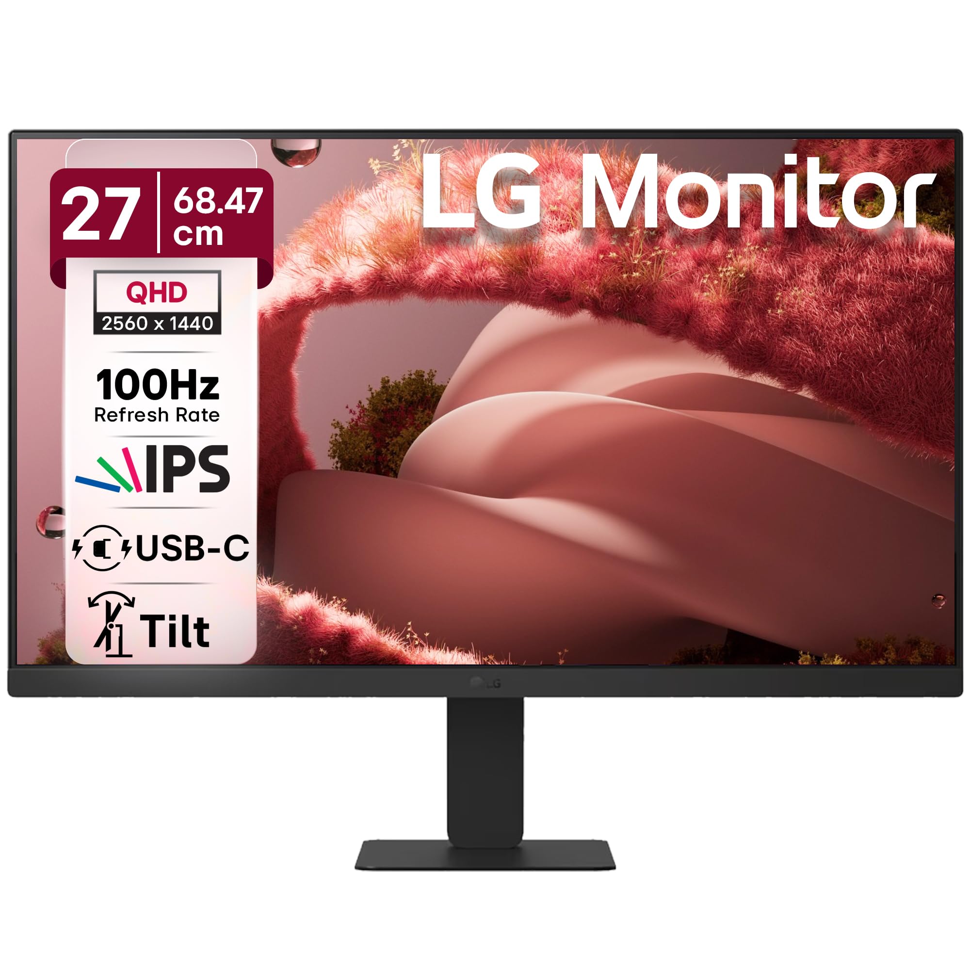 LG 27U631A 68.47 cm (27 Inch) QHD (2560x1440) IPS PC Monitor with 100Hz, 5ms (GtG) HDR10, Flicker Safe & Reader Mode HDMI, USB-C, Tilt Adjustable, 3-Side Virtually Borderless Design sRGB 99% (Black)