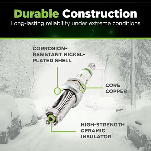 Miniatura 6 de E3 Bujías automotrices E3.81 Premium con tecnología DiamondFIRE para un mejor rendimiento, 0.472 in, alcance de 1.000 pulgadas, asiento de junta,