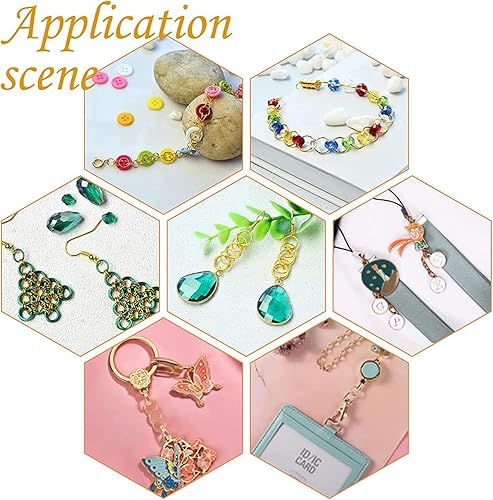 Miniatura 2 de PH PandaHall 1250 anillos de salto abiertos, 6 tamaños de anillo de joyería, anillos de bloqueo de salto, conectores de anillo o anillos de oro rosa